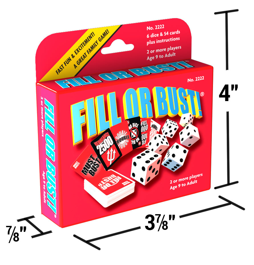 Fill Or Bust! Card & Dice Game – 4-Pack Holiday Gift Set