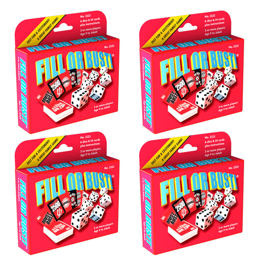 Fill Or Bust! Card & Dice Game – 4-Pack Holiday Gift Set
